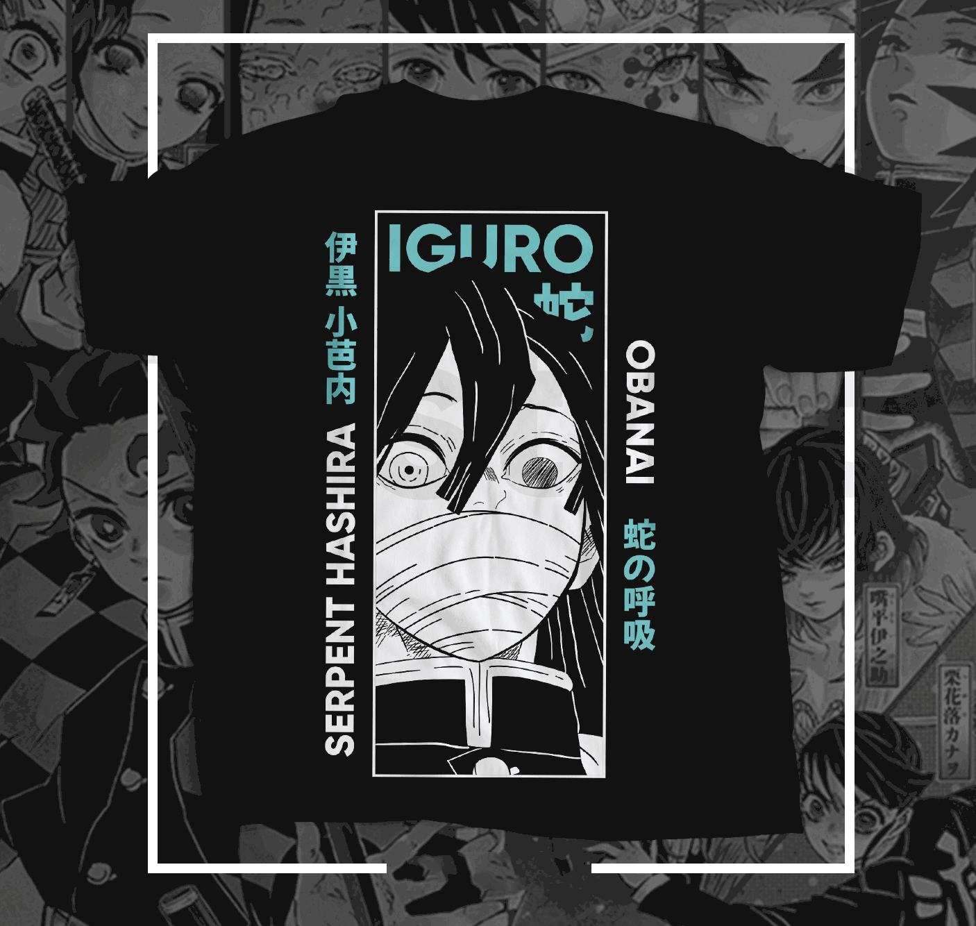 "Channel the intensity of Obanai Iguro with our exclusive tee from APEKSH! Made from 100% cotton and weighing 180GSM, it offers ultimate comfort and durability. โ๏ธ๐Obanai Iguro-DEMON SLAYER-Unisex