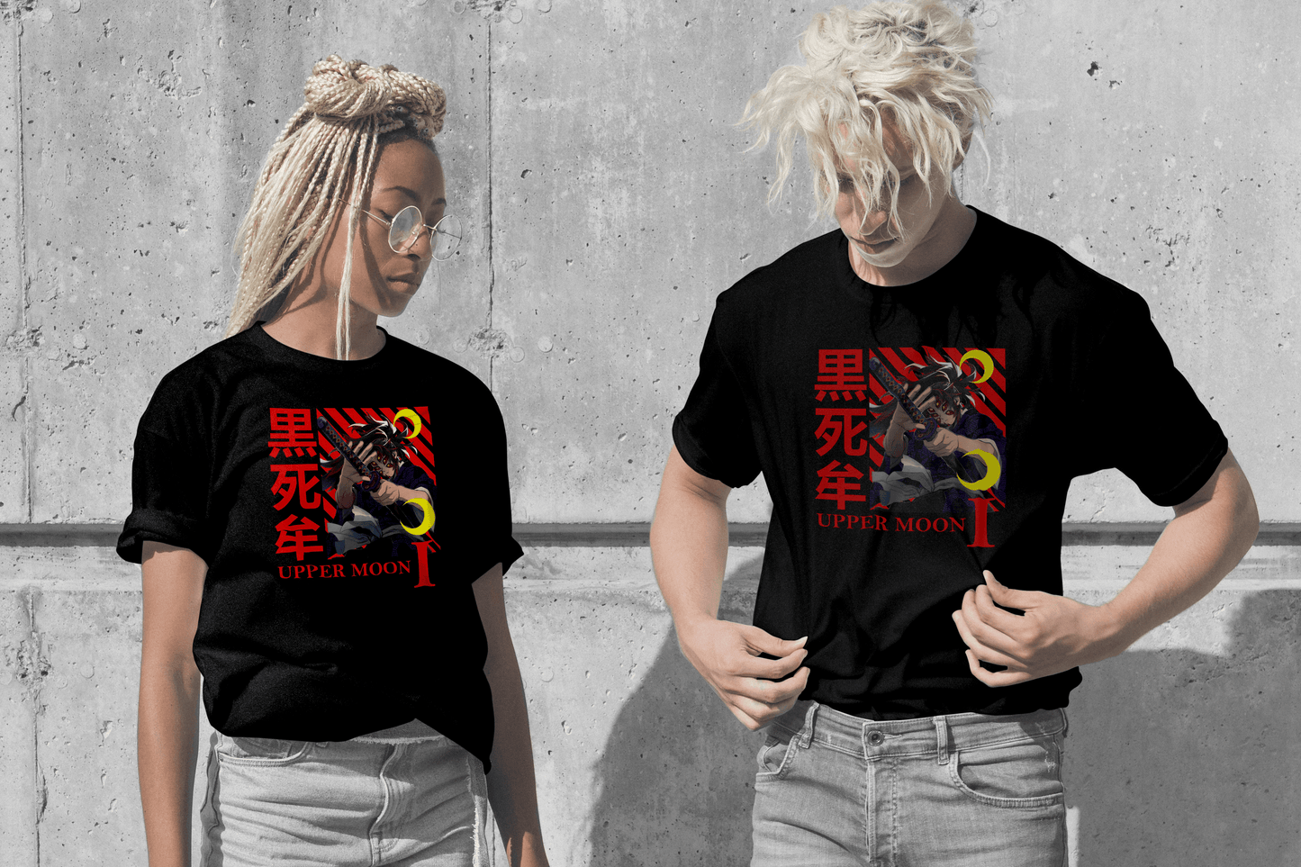 Front Design:
Graphic: Embrace the fierce elegance of Kokushibou from Demon Slayer with this striking front print. 🗡️🖤 Perfect for fans of the series and lovers KOKUSHIBOU-DEMON SLAYER-Unisex