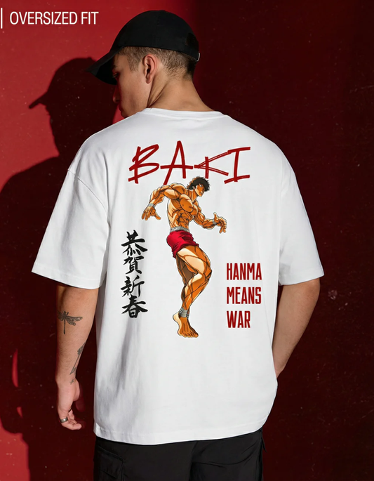BAKI HANMA MEANS WAR OVERSIZED T-SHIRT