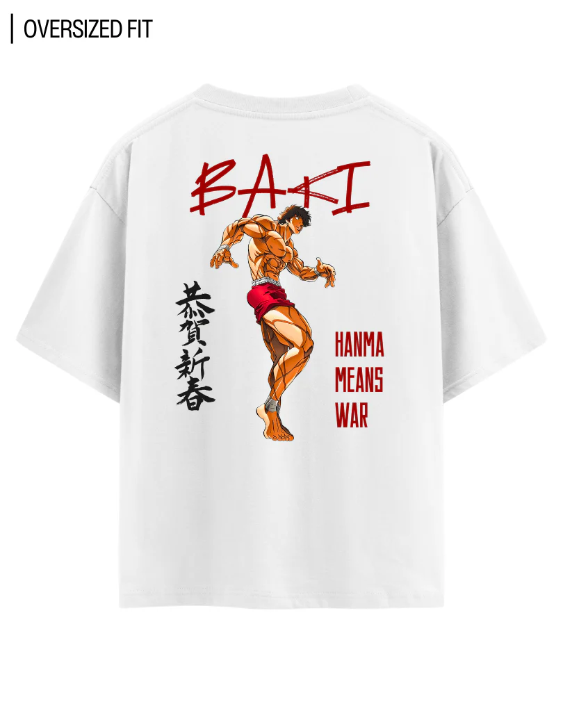 BAKI HANMA MEANS WAR OVERSIZED T-SHIRT