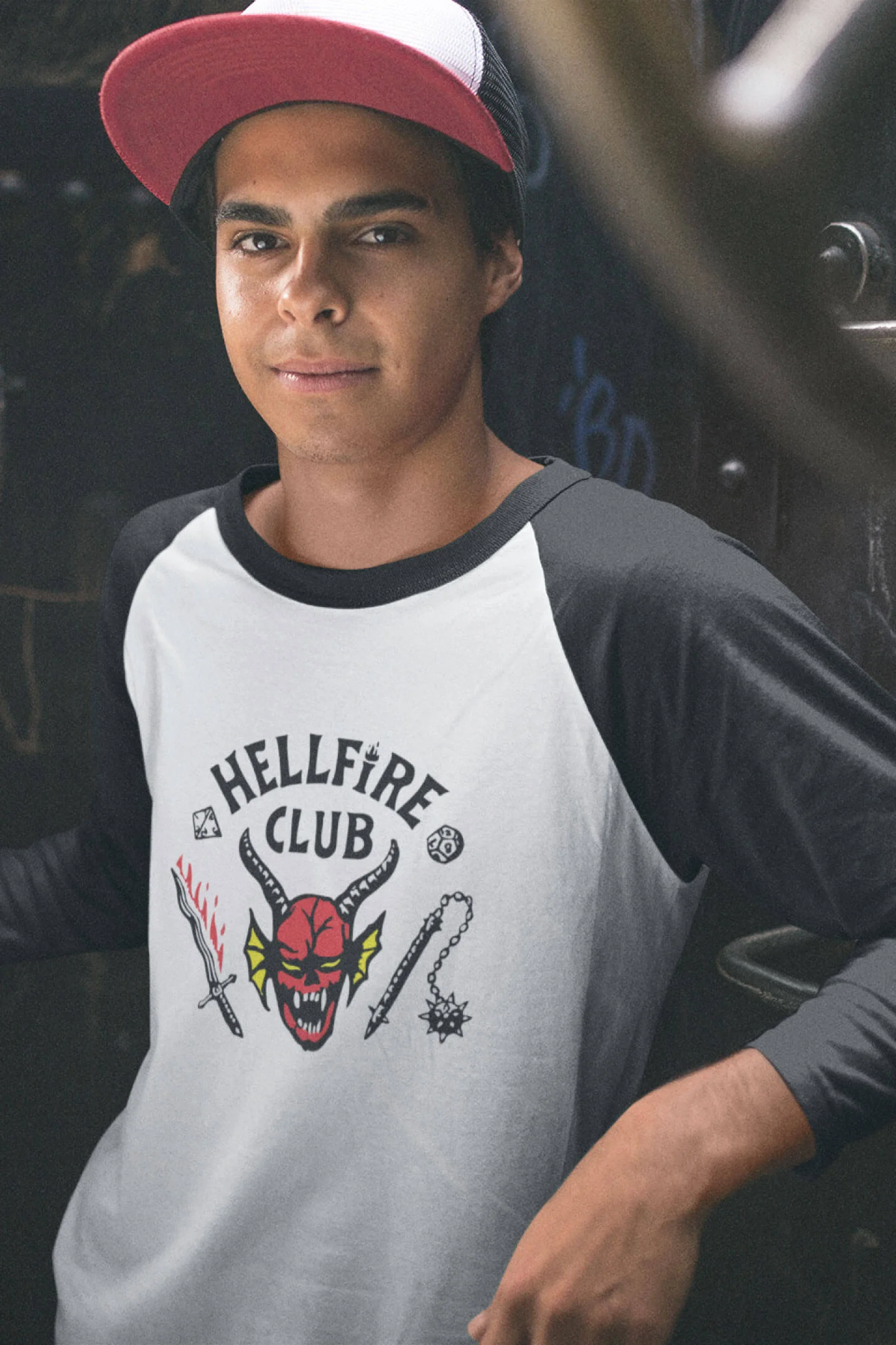 Stranger Things Hellfire Club Raglan