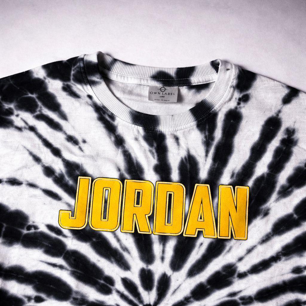 JORDAN Tie Die Oversized Round-Neck Graphic T-Shirt