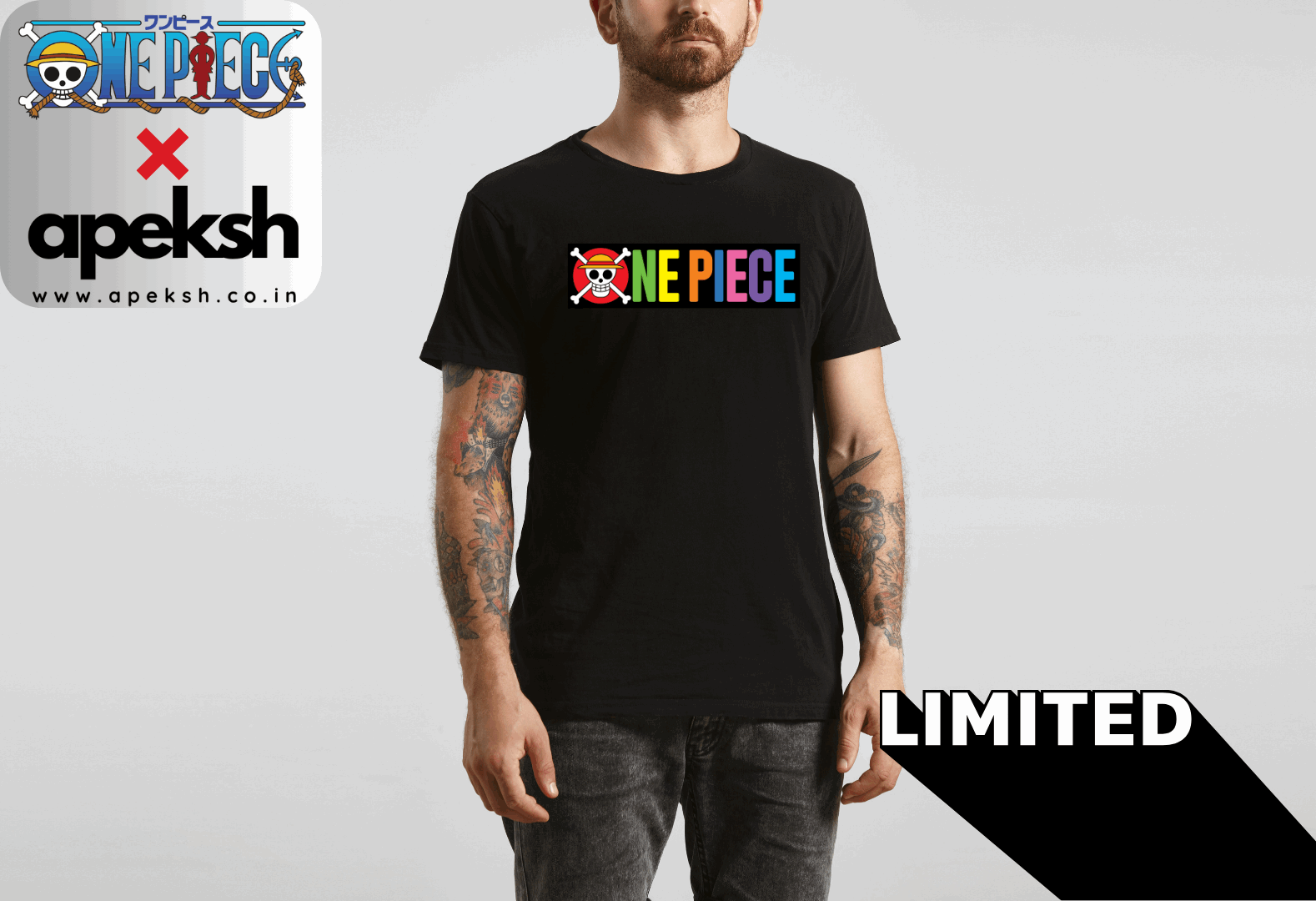 "ONE PIECE" colour logo T-Shirt Unisex