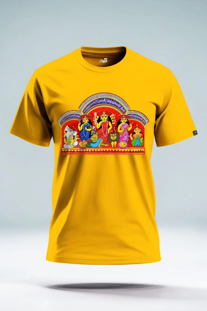Patachitra Painted Durga Puja Tshirt