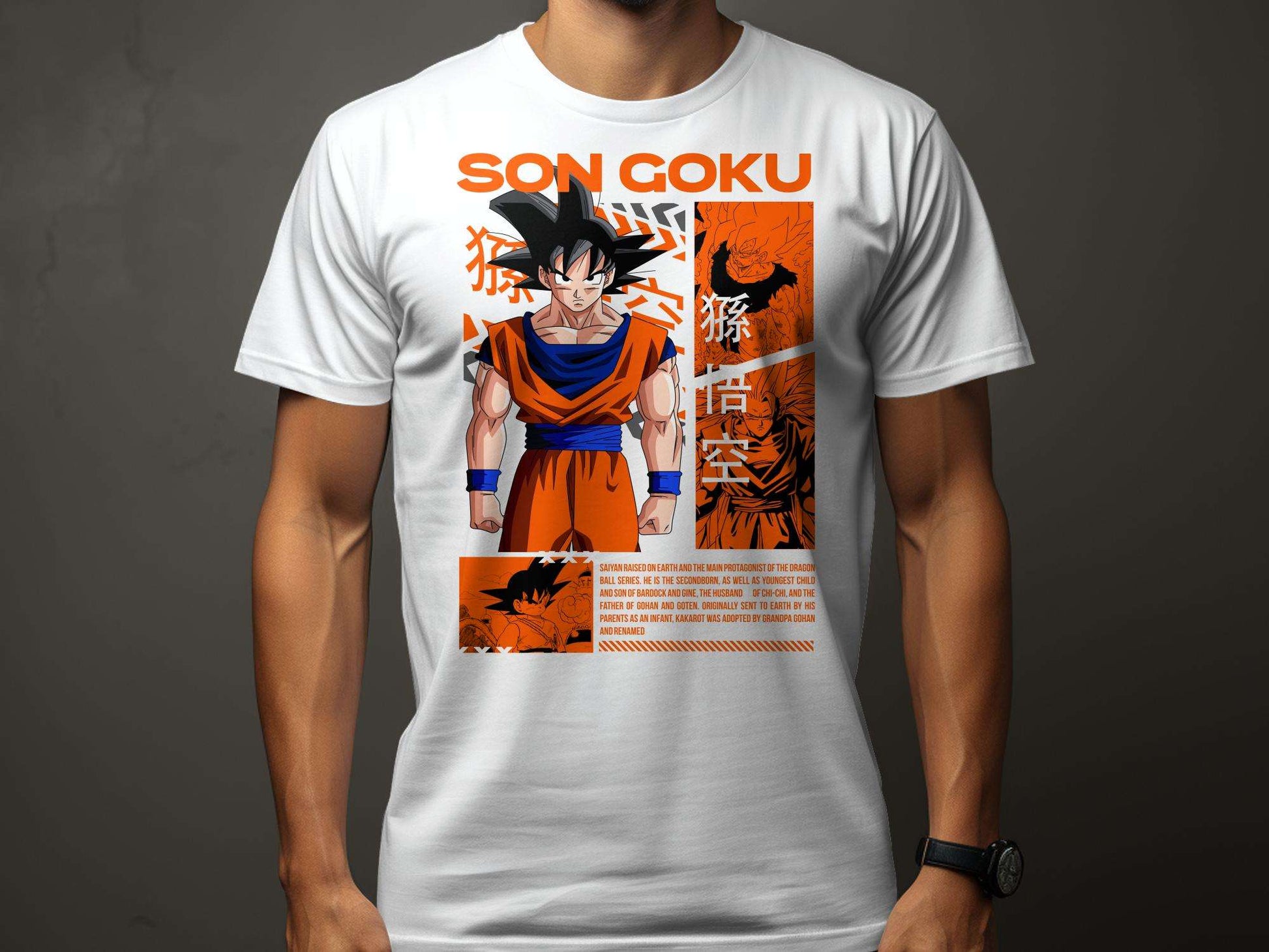 "Unleash your inner Saiyan with our exclusive online sale featuring the Son Goku Unisex T-Shirt from Dragon Ball Z! This half-sleeve white tee is not just clothing; SON GOKU DragonballZ Unisex